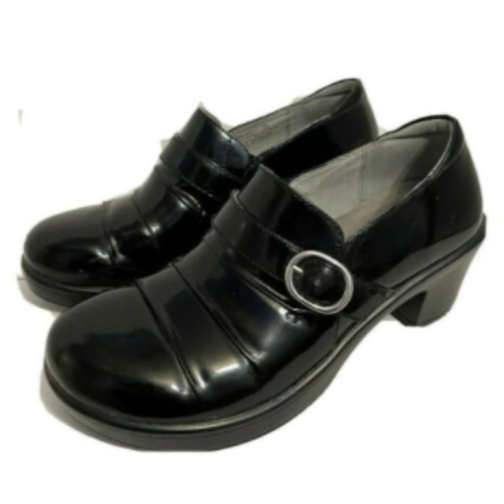 Alegria Halli Black Leather Clogs